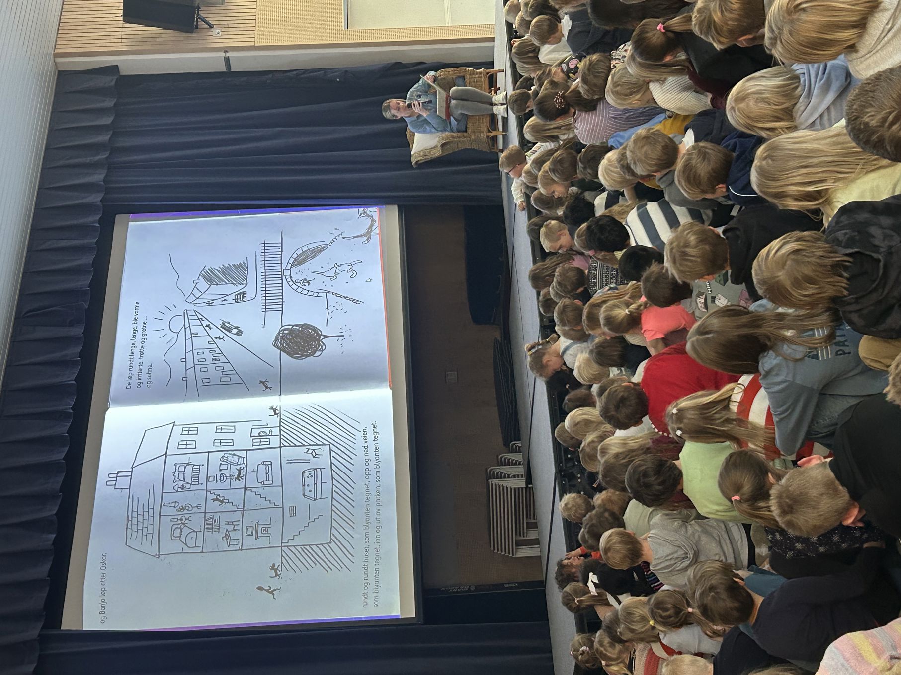 en person som holder en presentasjon for et publikum en person som holder en presentasjon for et publikum